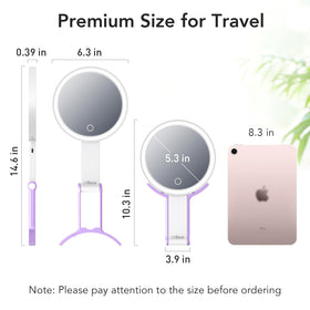 LitBear Travel Makeup Mirror showing natural light setting