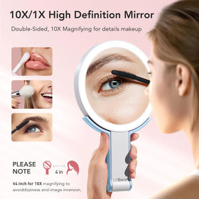 LitBear Travel Makeup Mirror with touch control panel