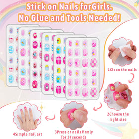 Little girl applying Thrilez fake nails