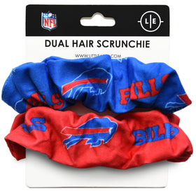 Littlearth NFL Buffalo Bills Dual Hair Twist Scrunchies front view with team logos