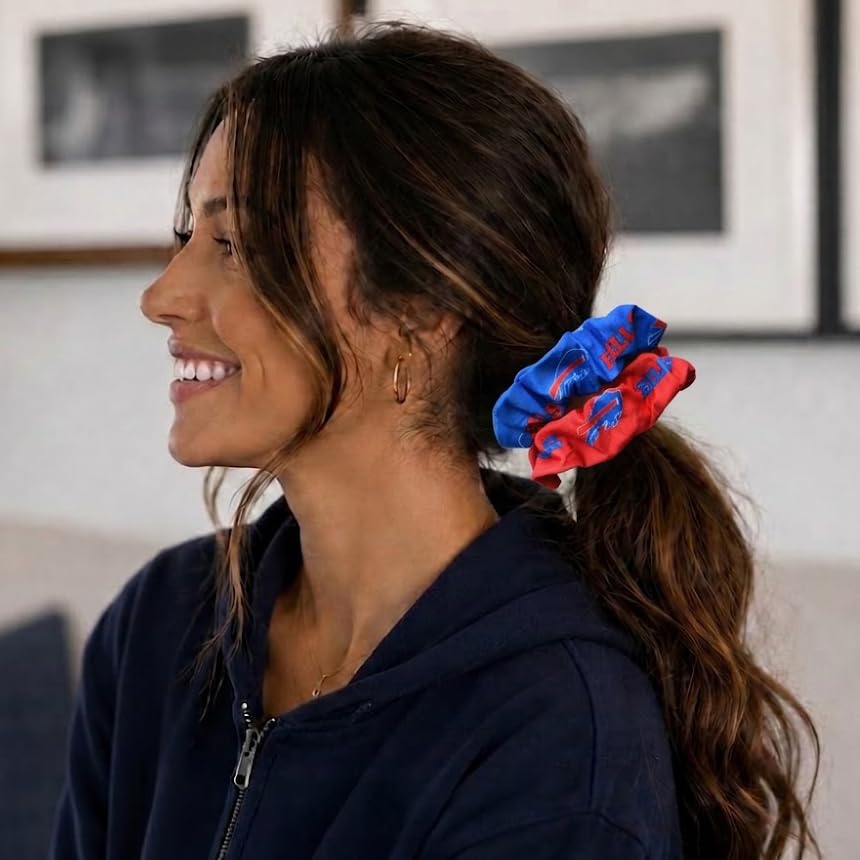 Littlearth NFL Buffalo Bills scrunchie set showing home and away colours