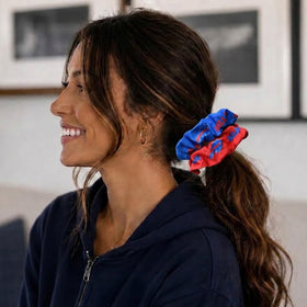 Littlearth NFL Buffalo Bills scrunchie set showing home and away colours