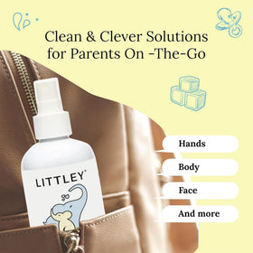 LITTLEY hand cleanser in a diaper bag