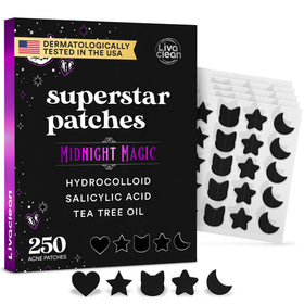 LivaClean Black Star Pimple Patches front view with packaging