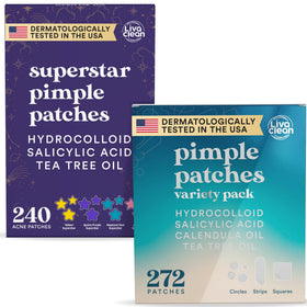 LivaClean Star Pimple Patch variety pack front view with different colours
