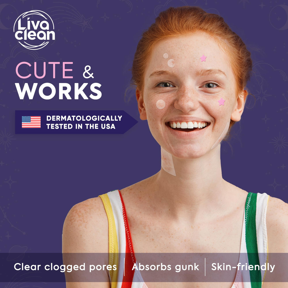 LivaClean Star Pimple Patches in packaging with fun colours