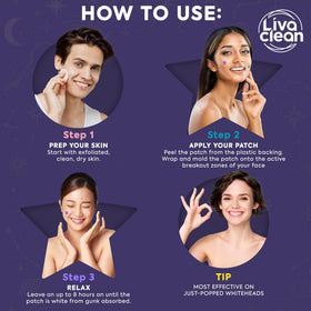 LivaClean Superstar Patches in star shape displayed on a flat surface