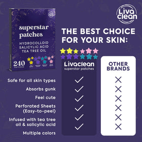 LivaClean Superstar Pimple Patch Jelly Pink star patch on skin