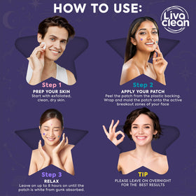LivaClean Superstar Pimple Patch showing size variations