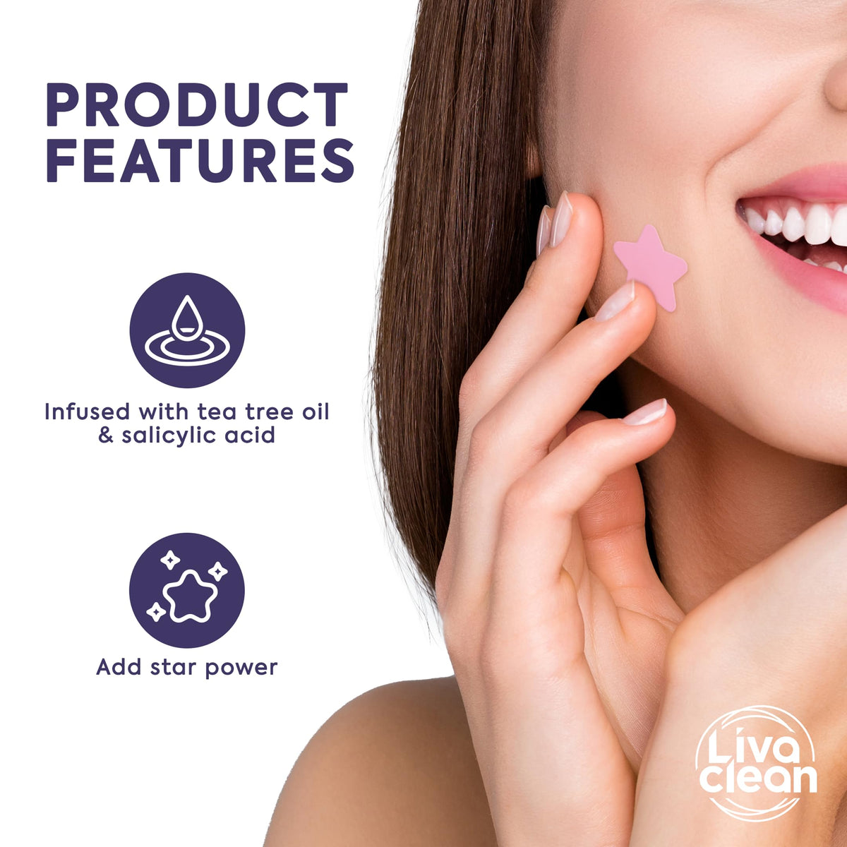 LivaClean Superstar Pimple Patch Space Purple star patch