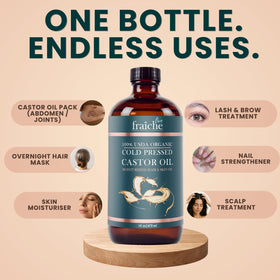 Live Fraiche Castor Oil used for eyebrow conditioning