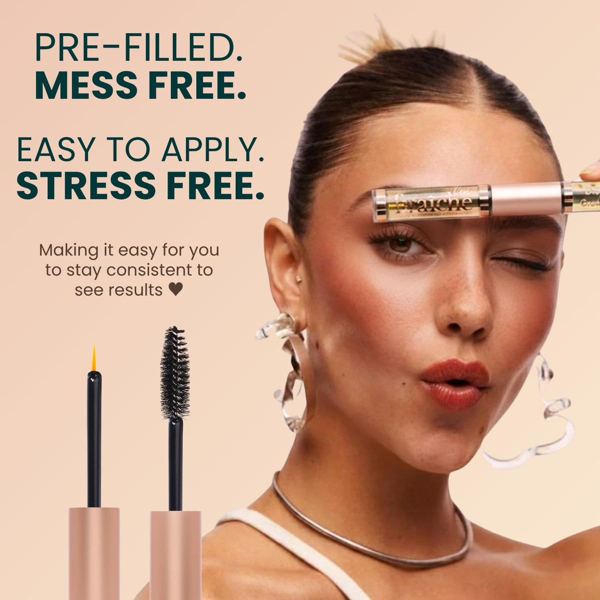 Live Fraiche lash serum in a beauty setting