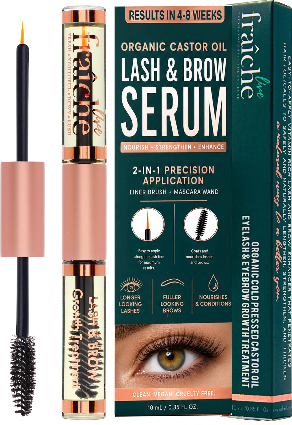 Live Fraiche Organic Castor Oil Lash Serum front view