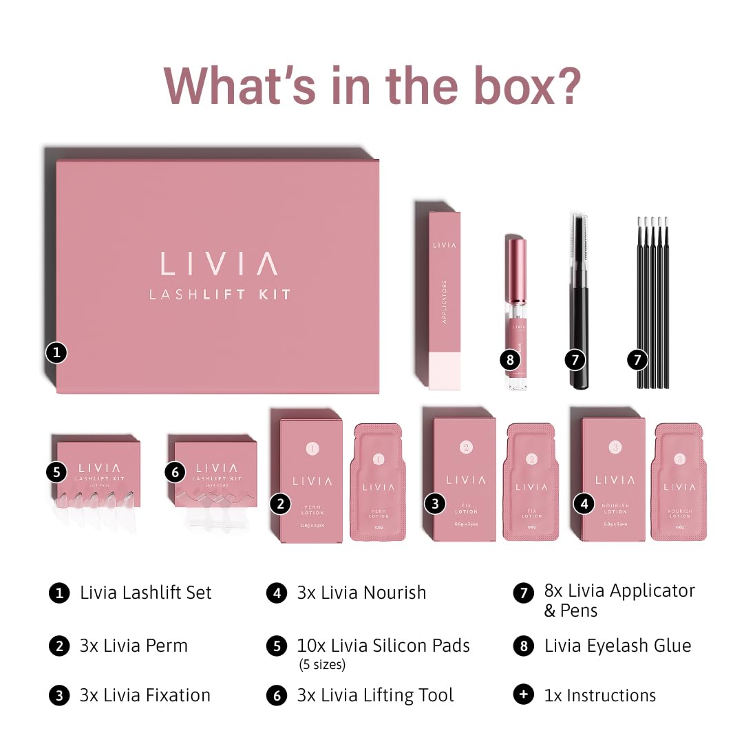 LIVIA Korean Lash Lift Kit precision tools for application