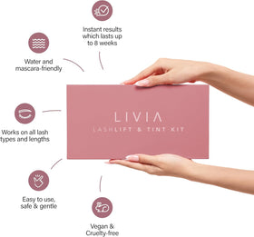 LIVIA Lash Lift application tools laid out