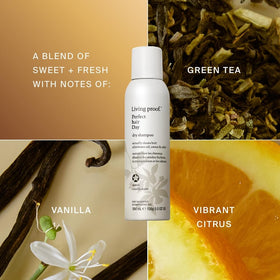 Living Proof Dry Shampoo 5.5 oz in lifestyle setting on vanity