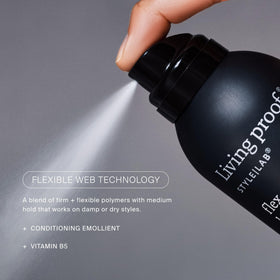Living Proof Flex Hairspray being applied to hair