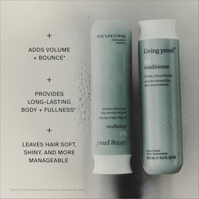 Living Proof Full Shampoo 8 oz on a bathroom shelf