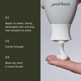 Living Proof Full Thickening Blow-Dry Cream on a vanity