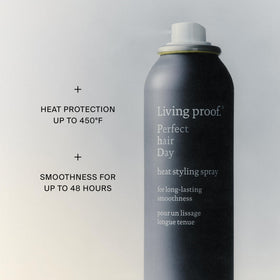 Living Proof Perfect Hair Day Heat Styling Spray side view showing packaging