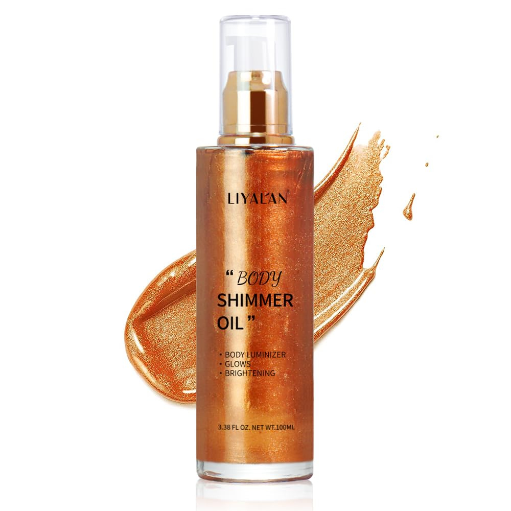 LIYALAN Shimmer Body Oil Bronze Gold front view
