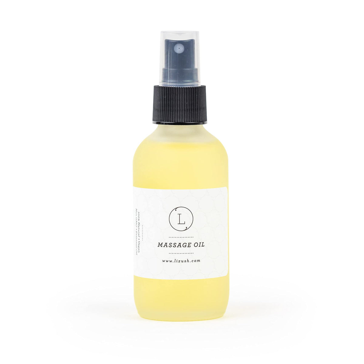 Lizush Eucalyptus Massage Oil 4oz glass bottle front view