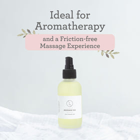 Lizush Eucalyptus Massage Oil with eucalyptus leaves