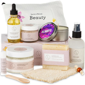 Lizush Luxury Spa Gift Set 9-piece lavender kit in gift box