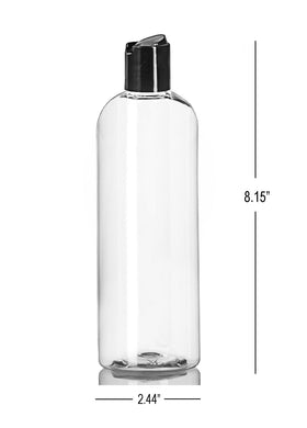 ljdeals 16 oz clear plastic bottle side view showing slender design