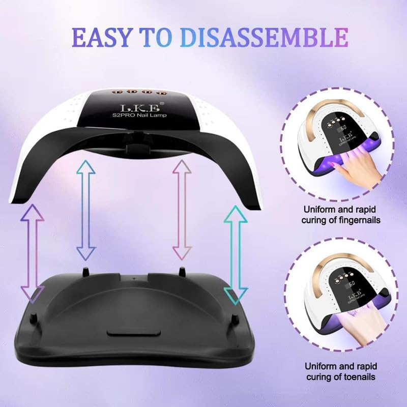 LKE 268W UV LED Nail Lamp with hand under automatic sensor
