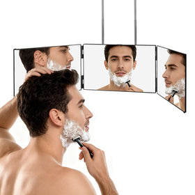 LMZNXCZ 3 Way Mirror front view with adjustable hooks