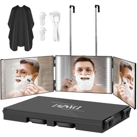 LMZNXCZ 3 Way Mirror front view with LED lights