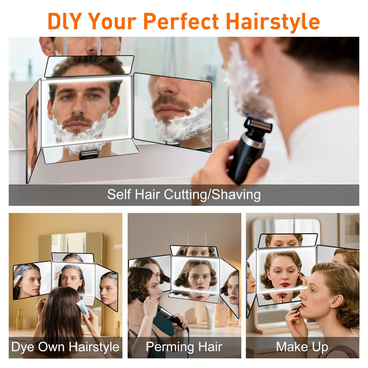 LMZNXCZ 5 Way Mirror set up in a bathroom
