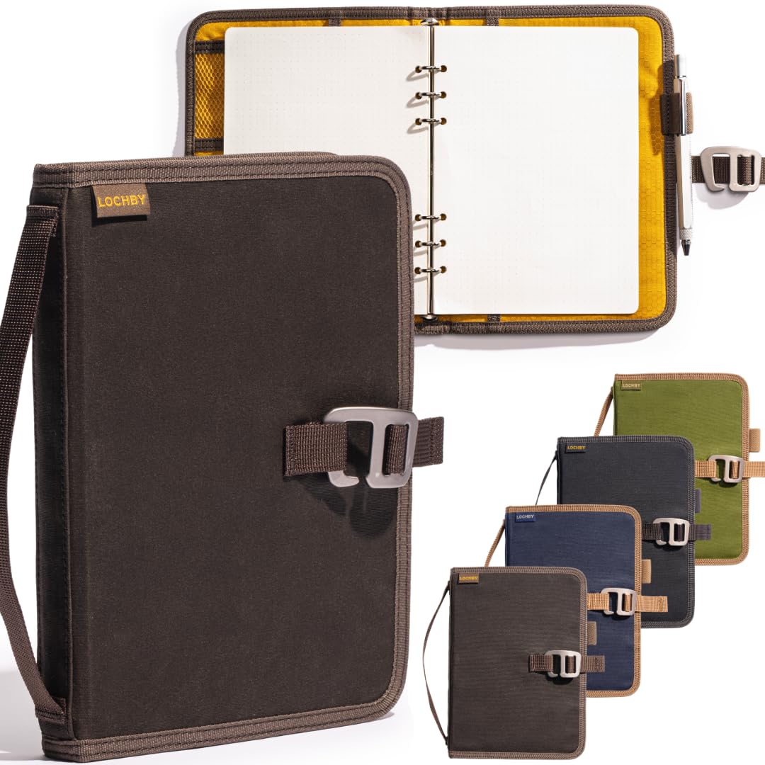 LOCHBY Field Binder A5 front view in water-resistant waxed canvas