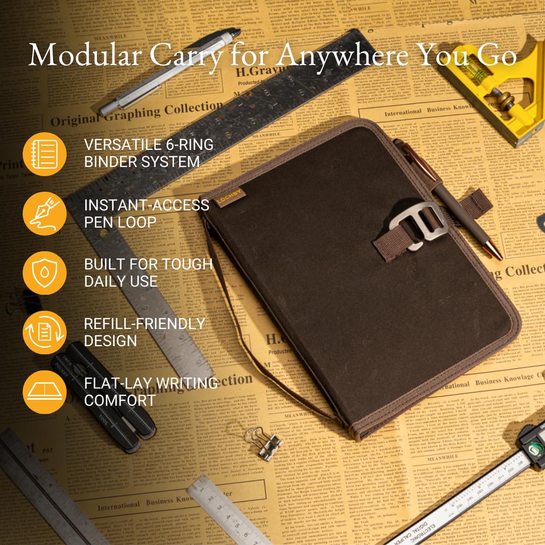LOCHBY Field Binder A5 laid flat for comfortable writing