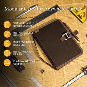 LOCHBY Field Binder A5 laid flat for comfortable writing