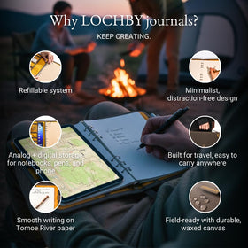 LOCHBY Field Binder A5 with pens and cards organized inside