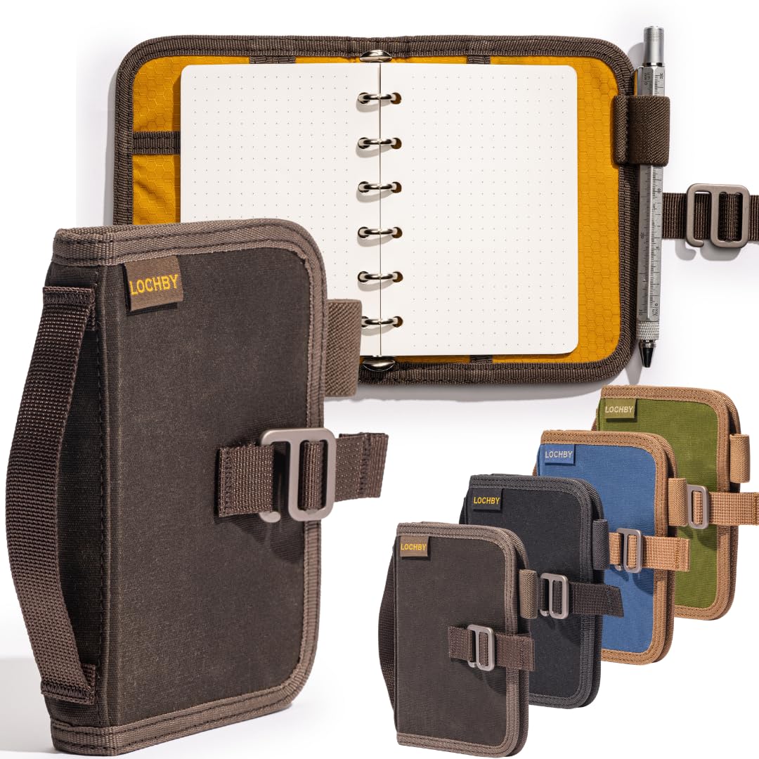 LOCHBY Field Binder A7 front view in water-resistant waxed canvas