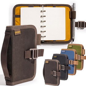 LOCHBY Field Binder A7 front view in water-resistant waxed canvas