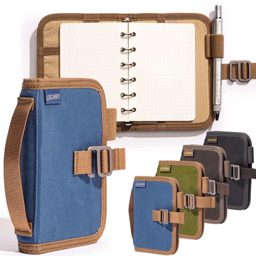 LOCHBY Field Binder A7 front view in water-resistant waxed canvas