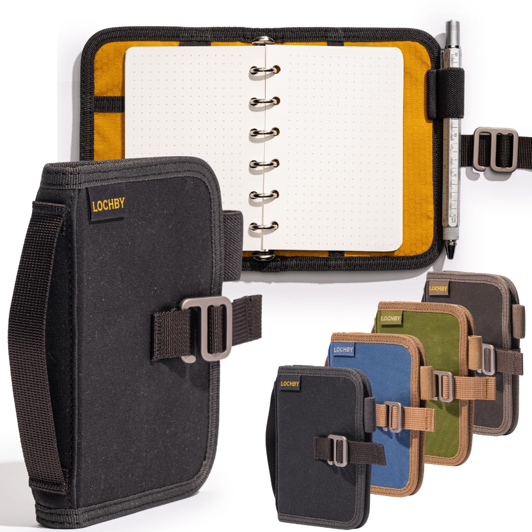 LOCHBY Field Binder A7 front view in waxed canvas