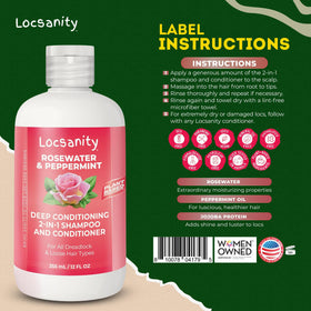 Locsanity 2-in-1 Shampoo and Conditioner on a shelf