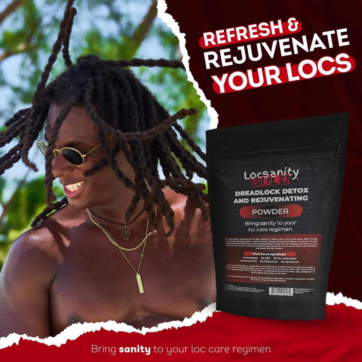 Locsanity BOLD Locs Detox Powder with natural ingredients