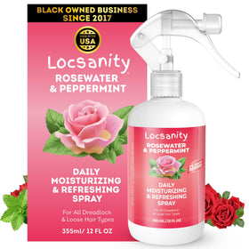 Locsanity Daily Moisturizing Rosewater & Peppermint Spray front view