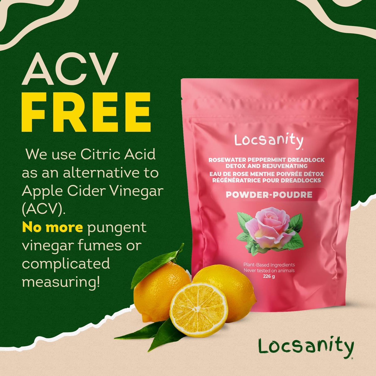 Locsanity Dreadlock Hair Scalp Detox packaging with ingredients