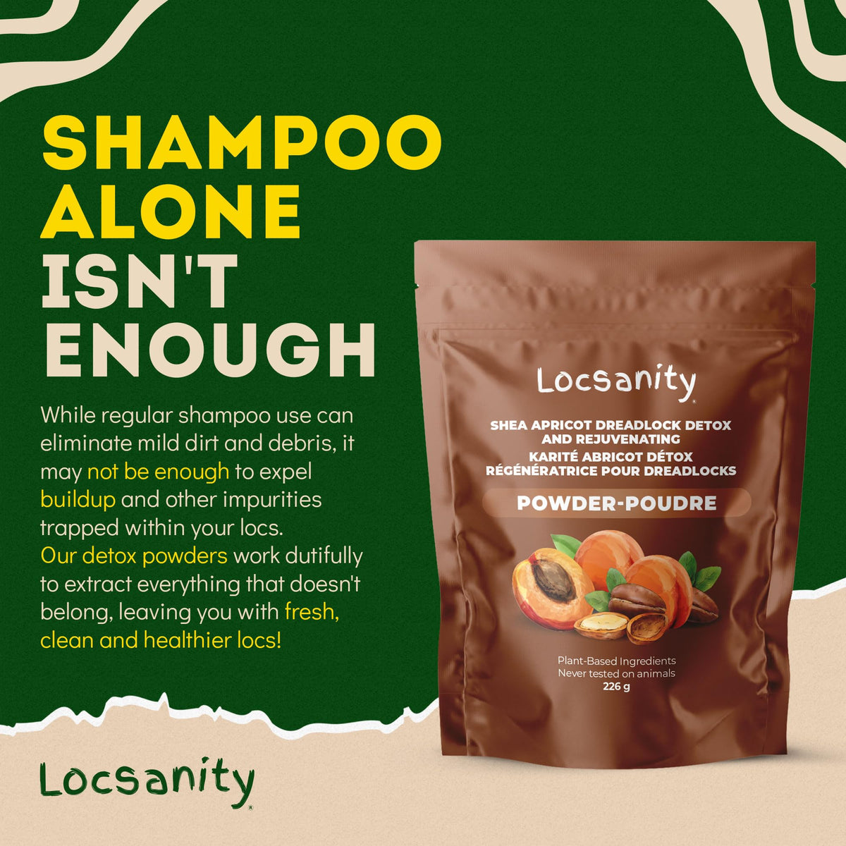 Locsanity Dreadlock Hair Scalp Detox powder lifestyle use