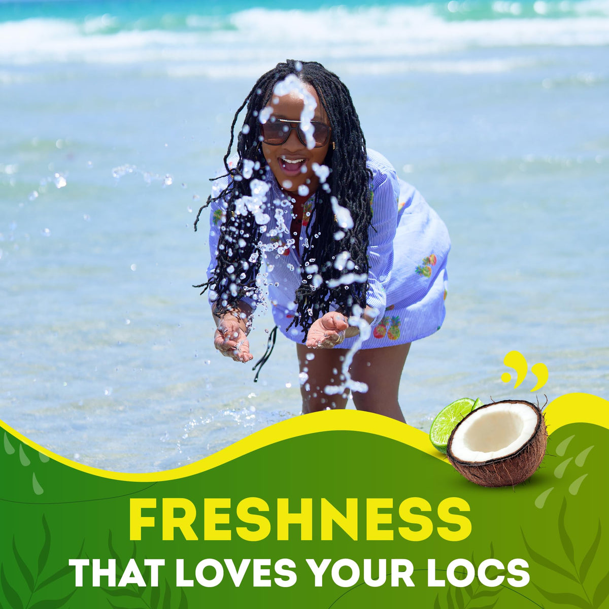 Locsanity Grapefruit Coconut & Lime 2-in-1 Loc Shampoo & Conditioner in a hand