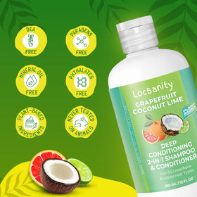 Locsanity Grapefruit Coconut & Lime 2-in-1 Loc Shampoo & Conditioner side view