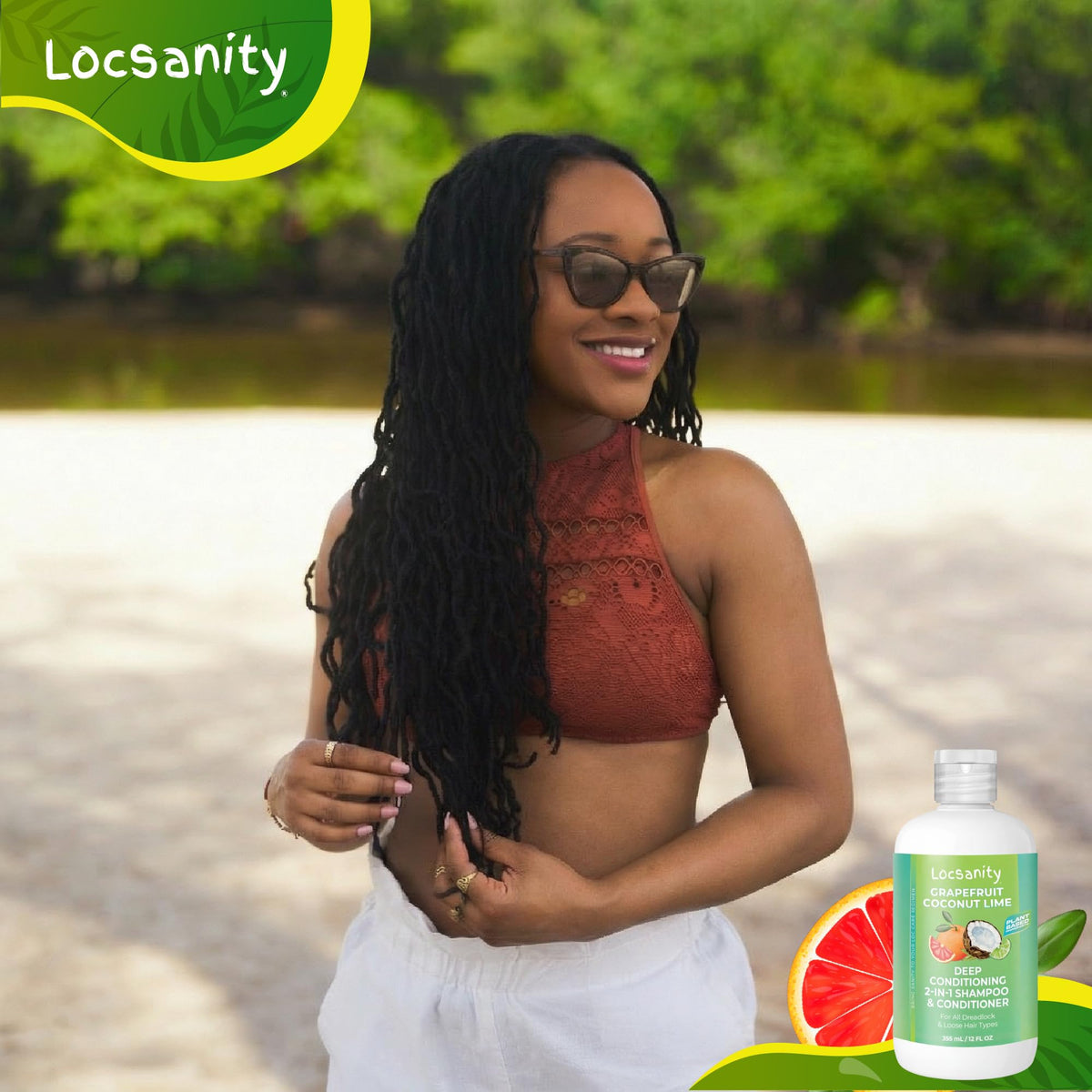 Locsanity Grapefruit Coconut & Lime 2-in-1 Loc Shampoo & Conditioner with coconut and lime