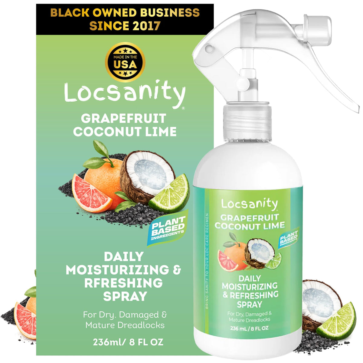 Locsanity Grapefruit Coconut Lime Moisturizing Spray front view